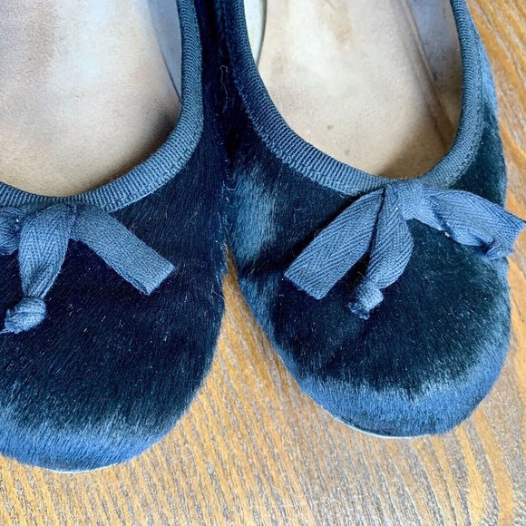 Diane Von Furstenberg calf hair Black Flats with Bow - Picture 3 of 8